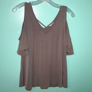 SIENNA SKY Cold Shoulder Pale Purple Top